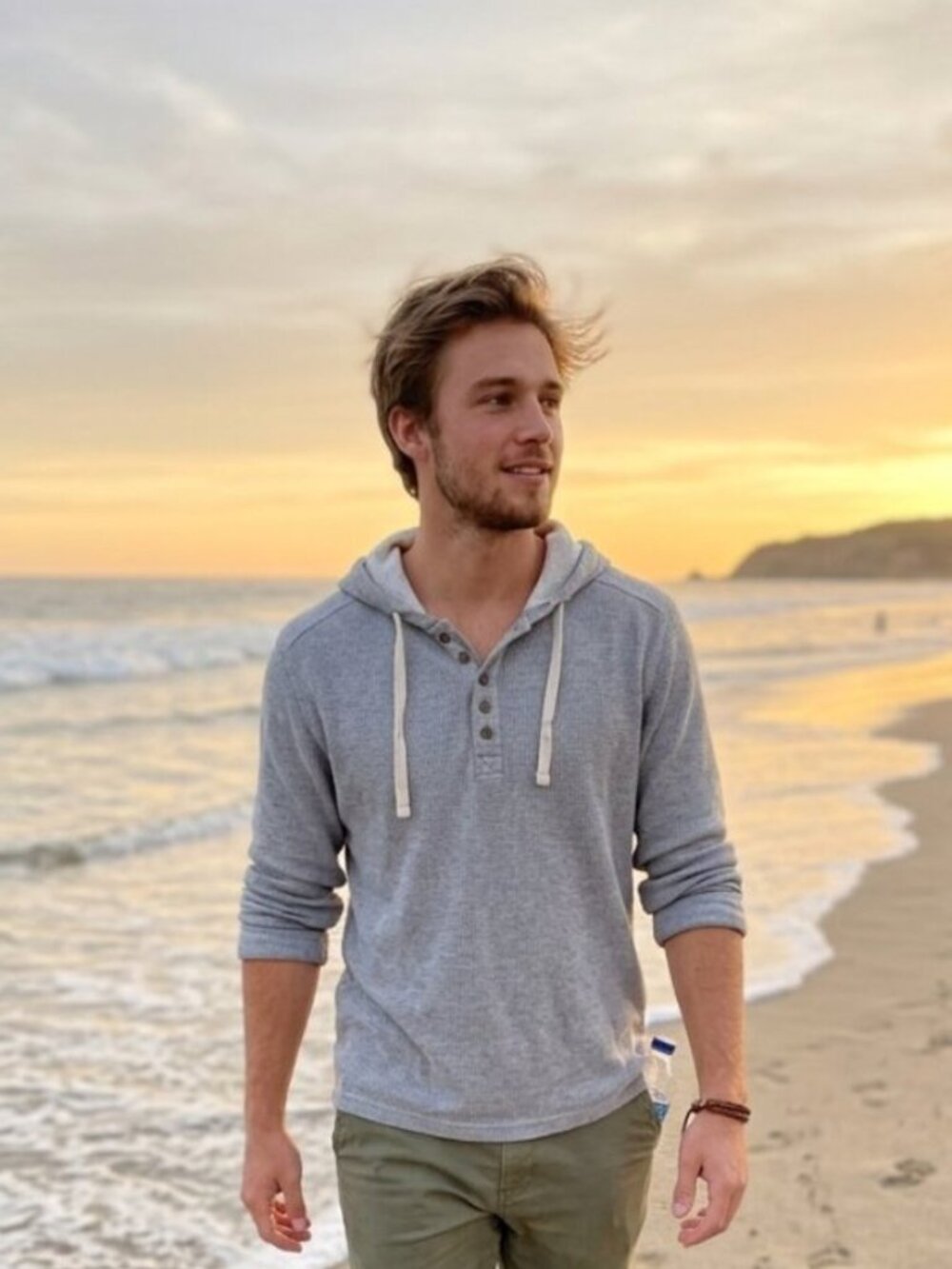 North River Men's Heathered Button Waffle Henley Hoodie